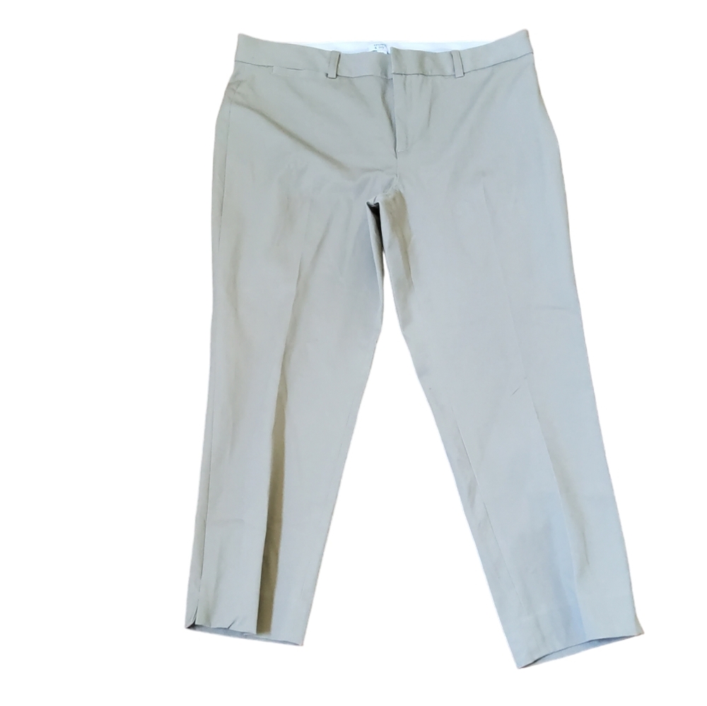 Crown & Ivy Crop Trousers Pants Size 14 Short Beige New